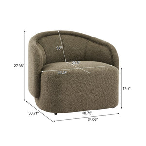 English Elm Amanda Sculptural Boucle Accent Chair Plush Cream Upholstery for Modern Living Spaces Green N767P381615G