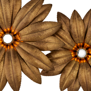 Alithea Nature-Inspired Brass Wall Sconce with Hand-Hammered Petals for Elegant Home Illumination