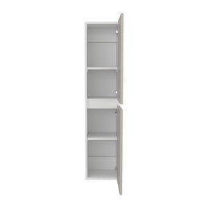 English Elm Bathroom Cabinet Slim White Engineered Wood, 2 Doors 4 Shelves for Organized Compact Bathroom Storage B097P369423