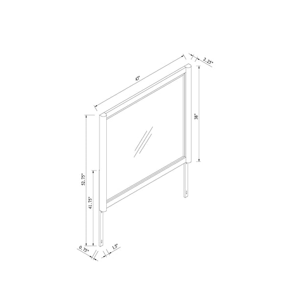 English Elm Sarai Brown Mirror with Large Rounded Glass, Sleek MDF Wood Frame Attaches to Dresser, Elegant Decor B201P391234