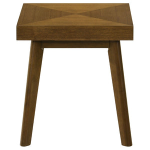 English Elm Aidan Walnut Parquet Square Coffee and End Table Set for Mid-century Living Rooms B062S01692