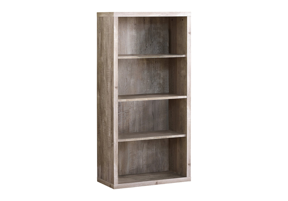 English Elm Bookshelf, 5-Tier Taupe Reclaimed Wood Look Bookcase 47.5"H Industrial Modern Storage Shelves B2710P219744