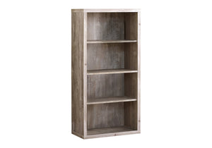 English Elm Bookshelf, 5-Tier Taupe Reclaimed Wood Look Bookcase 47.5"H Industrial Modern Storage Shelves B2710P219744