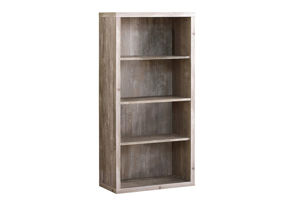 English Elm Bookshelf, 5-Tier Taupe Reclaimed Wood Look Bookcase 47.5"H Industrial Modern Storage Shelves B2710P219744