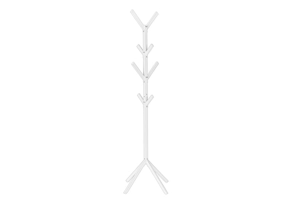 English Elm Coat 4-Tier Free-Standing Hall Tree with 8 Hooks and Sturdy 4-Prong Base for Entryway Organization and Style White 30 L x 9 W x 2 H B2710P218924