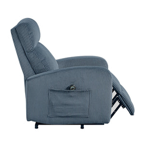 English Elm Contemporary Power Lift Chair Recliner with Plush Corduroy, Foam-Over-Coil Support & Side Pocket Blue 31 L x 29 W x 24 H B011P395833