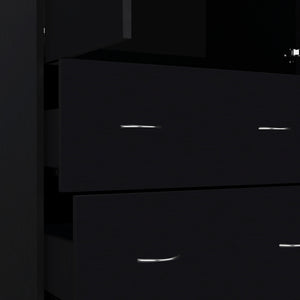 English Elm FM Wenden Wardrobe Black - 2 Doors, 2 Drawers & Hanging Rod, Durable Engineered Wood, Spacious Storage Stylish B128S00066