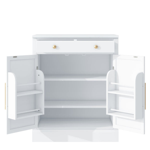 English Elm Topmax Freestanding Modern Kitchen Pantry Cabinet With Adjustable Shelves & Drawer N717P221574K-GIGA