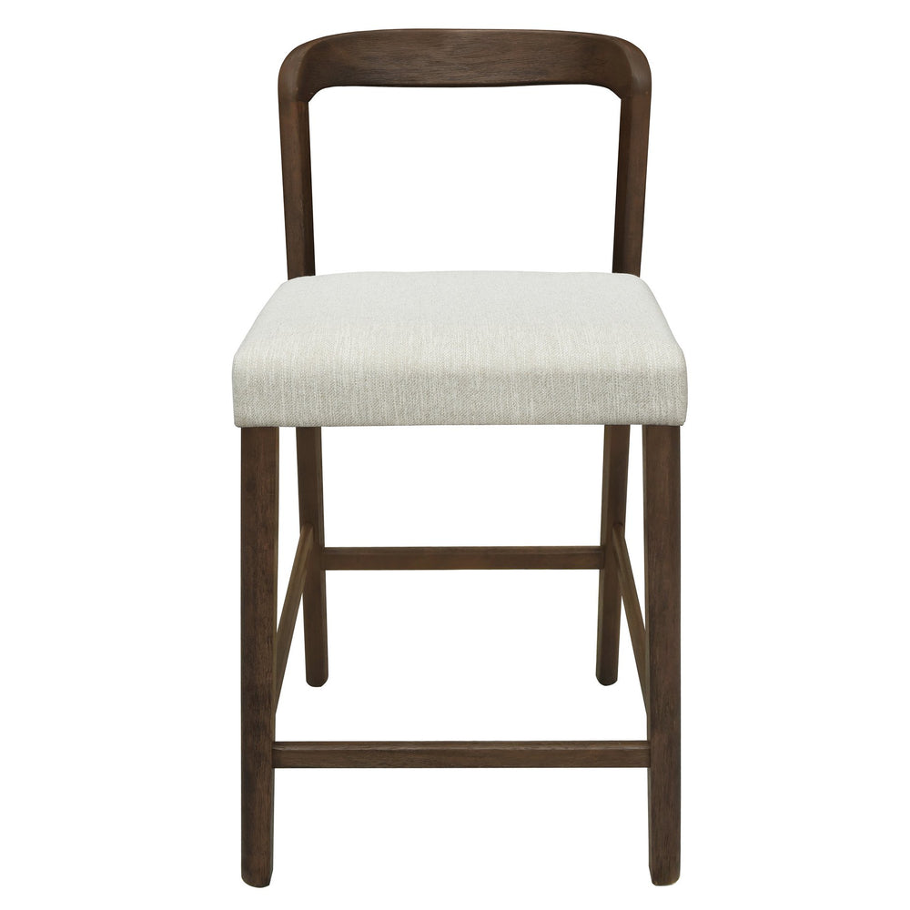 English Elm Christopher Knight Home® - Solid Rubber Wood Counter Stools Set Of 2 - Walnut Finish With Beige Upholstery For Modern Comfort N771P292086T