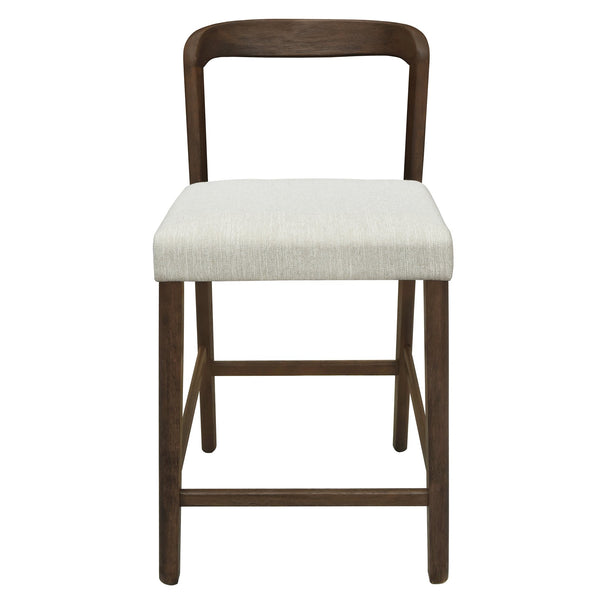 English Elm Christopher Knight Home® - Solid Rubber Wood Counter Stools Set Of 2 - Walnut Finish With Beige Upholstery For Modern Comfort N771P292086T