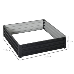 English Elm Outsunny Galvanized Steel Square Raised Garden Bed for Vegetables Herbs and Flowers W2225P485553