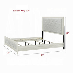 English Elm Modern Twin-Over-Full Bunk Bed with Angled Ladder, Solid Hardwood Frame and Patented Lock Joint Beige 82 L x 36 W x 8 H B2741S00704