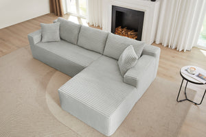 English Elm L-Shaped Cloud Sectional Sofa - Plush Modular Sleeper, No Assembly, Light Grey Comfort For Any Space W2339P306766