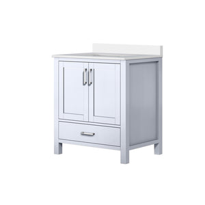 English Elm White Bath Vanity Solid Wood 30" W x 22" D with White Quartz Top, Soft-Close Drawer & Storage B2731P258777