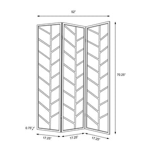 English Elm 3-Panel Folding Shoji Screen Room Divider Walnut Pine Frame with Jute Linen Panels & Feather Motif, Rustic Modern B016P384829