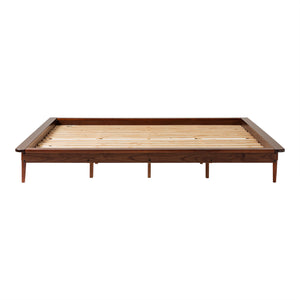 English Elm Walker Edison - Mid-Century Solid Pine King Platform Bed Frame with Tapered Legs, No Box Spring Needed, Sturdy Build Walnut 94 L x 16 W x 7 H B185P169409