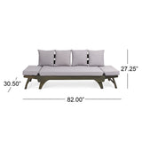 Christopher Knight Home® - Noble House - Serene Outdoor Acacia Wood Expandable Daybed with Water Resistant Cushions