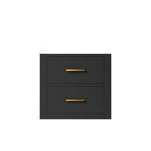 English Elm Black Floating Bath Vanity Wall Hung Cabinet Mid Century Modern Matte Finish B2731P257885