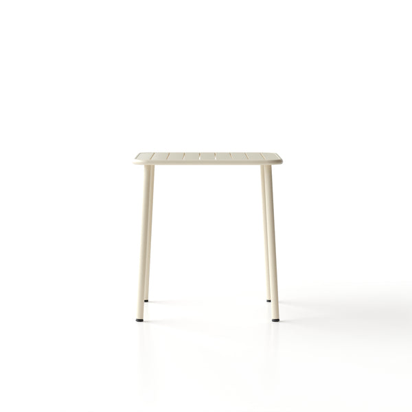 English Elm Sera outdoor square table - waterproof metal courtyard bistro table for balcony, villa, versatile seating Retro White W3318P306363