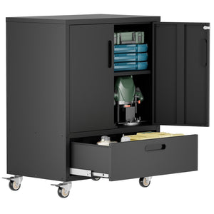English Elm Tool Cabinet on Wheels Heavy Duty Steel Garage Workshop Organizer with Locking Casters T2398P407327