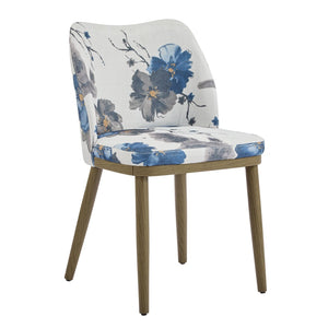 English Elm Dining Chair Set of 2 Mid-century Walnut Wood Frame Upholstered Seat and Back N771P237036Z