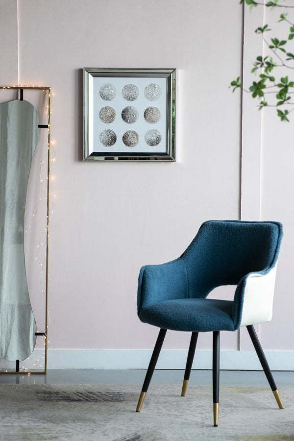 English Elm 19.7x19.7" Luna Crystal Wall Art Mirror Framed, Golden Tint, Moon Phase Resin Accents for Décor W2078P318305