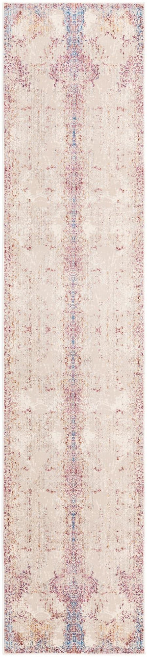 Unique Loom Deepa Babble Machine Made Abstract Rug Ivory, Blue/Ivory/Gold/Light Blue/Purple 2' 6" x 12' 2"