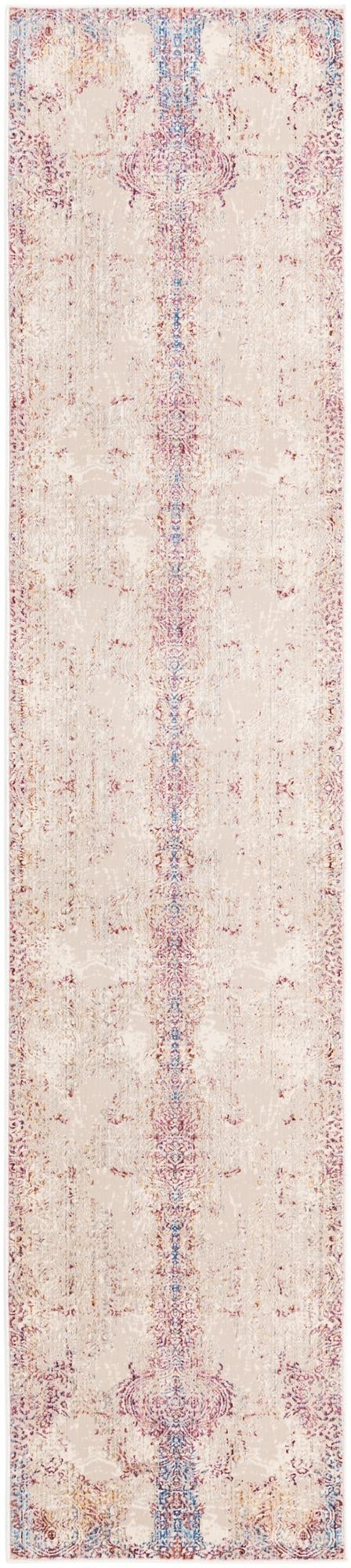 Unique Loom Deepa Babble Machine Made Abstract Rug Ivory, Blue/Ivory/Gold/Light Blue/Purple 2' 6" x 12' 2"
