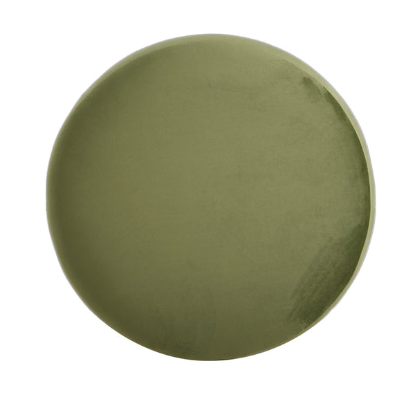 English Elm Christopher Knight Home® - Velvet Round Ottoman Olive Green — Plush Velvet Upholstery, 30" Diameter, Versatile Seat & Accent Table N757P181733O
