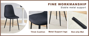 English Elm Table and Chair Set Adjustable Height Mdf Wood Grain Top with Four Linen Dining Chairs Black,Natural Wood W1151S03768
