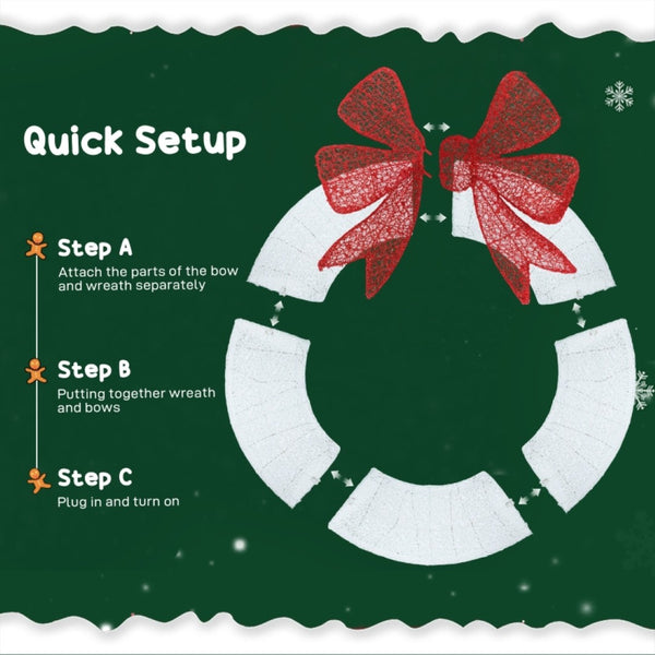 English Elm Lighted 48 Inch Holiday Wreath with 232 Leds Dual Modes Timer and Remote Control T3971P396433