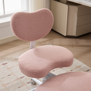 English Elm Meditation Chair Plus - Plus-Size Cross-Legged Swivel Seat with Memory Foam, Lumbar Support, Pink W1143P360516