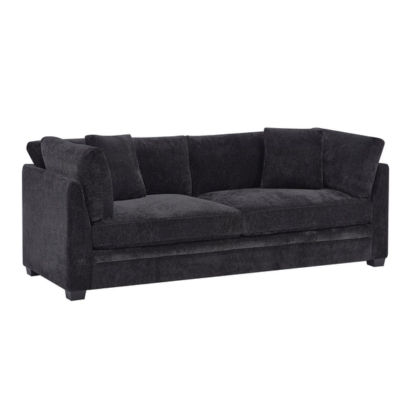English Elm Christopher Knight Home® - 83.50" Modern Flared Arms Sofa with Chenille Upholstery, High-Density Cushions and Sturdy Legs Black N771P345835H