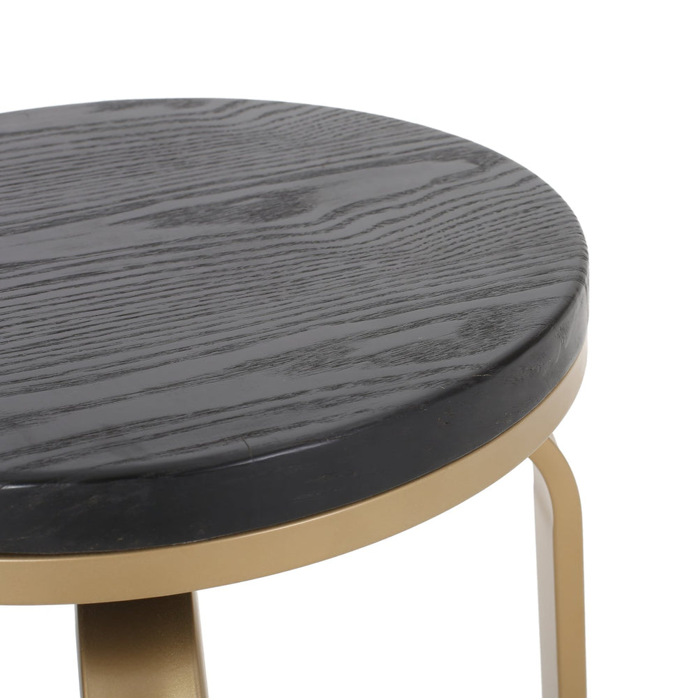 English Elm Christopher Knight Home® - COUNTER Industrial Swivel Counter Stool Set with Iron Frame and Faux Wood Ash Veneer Seating, Durable Design Black+Gold 59130.00BLKBRS