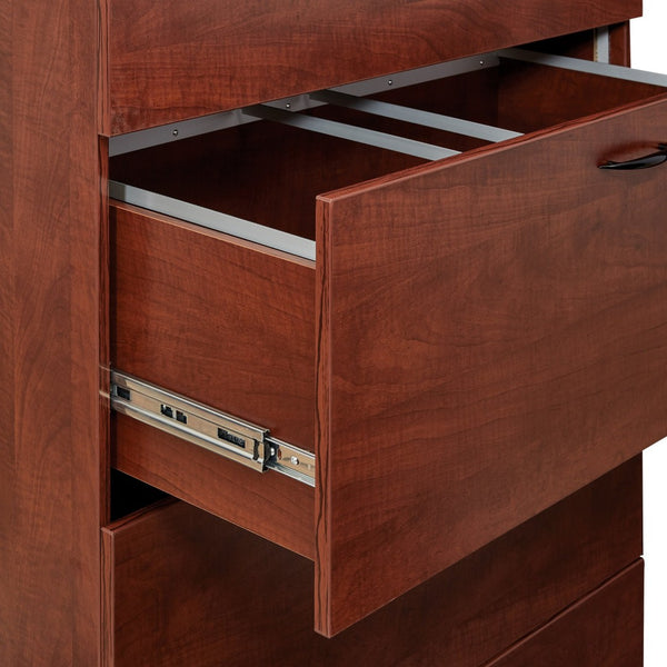 OSP Home Furnishings Napa Four Drawer Lateral File Cabinet for Executive and Home Office Use Cherry NAP-109-CHY