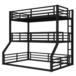 English Elm Twin Metal Triple Bunk Bed - Stylish Space-Saving Design With Safety Guardrails & Noise Reduction Features W1580S00169-GIGA