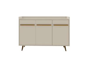 English Elm Bradley 54" Sideboard with Soft-Close Doors, Dip-Style Top, Concealed Shelves for Media Storage Off White B365P398259