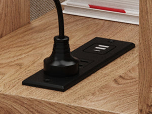 English Elm Xgz-stdcj-mu-zbb Wide Slab Entryway Console with Shelves and Built-in Charging Station W1550P330056