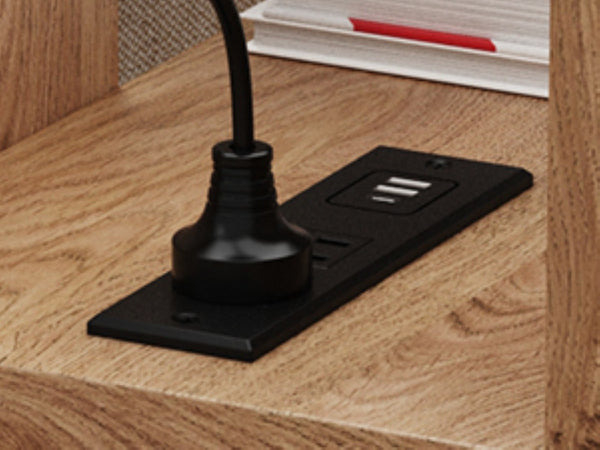 English Elm Xgz-stdcj-mu-zbb Wide Slab Entryway Console with Shelves and Built-in Charging Station W1550P330056