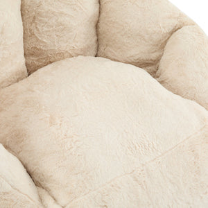 English Elm Christopher Knight Home® - Albi Velvety Beige Indoor Armchair-Style Bean Bag — Eco-Friendly Shredded Foam, Compact Cozy Accent N775P265487B