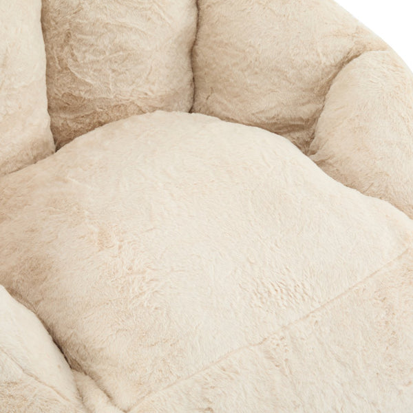 English Elm Christopher Knight Home® - Albi Velvety Beige Indoor Armchair-Style Bean Bag — Eco-Friendly Shredded Foam, Compact Cozy Accent N775P265487B