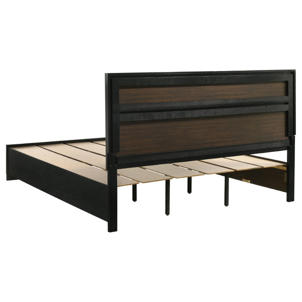 English Elm Pierce Eastern King Platform Bed with Led Headboard and Italian Gloss Finish B062S01843