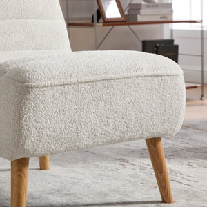English Elm 24.4" Wide Modern Armless Chenille Accent Chair With Rubber Wood Legs - Stylish Comfort For Any Space W3098P308775
