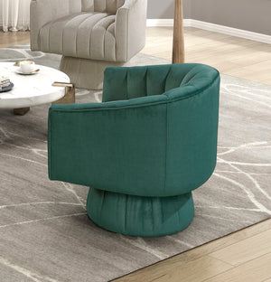 English Elm Dark Velvet Swivel Barrel Chair – Luxurious Green Velvet Accent, Channel Stitching, 360° Comfort & Support B011P329261