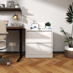 English Elm 2 Drawer Lateral File Cabinet With Lock - Durable Metal Filing Solution For Home Office & Secure Storage T2398P272107