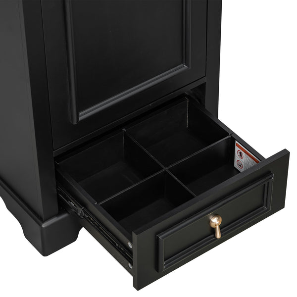 English Elm 20 Inch Bathroom Vanity with Ceramic Sink, Soft-Close Door, Adjustable Shelf, Smart Storage Organizing Design Black N729P299505B