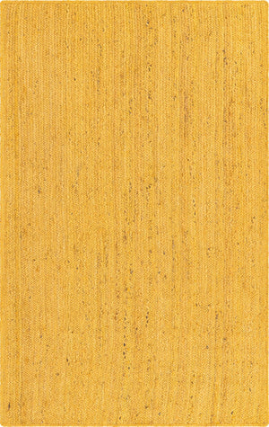 Unique Loom Braided Jute Dhaka Hand Braided Solid Rug Yellow,  5' 1" x 8' 0"