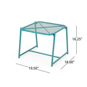 English Elm Christopher Knight Home® - ELBA Modern Mesh Shell Chat Set with Powder-Coated Iron Frame, Retro Minimal Outdoor Seating Teal N775P250740T