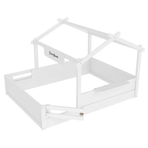 English Elm Twin Low Loft Bed Solid Pine Frame with Built-in Led Lighting and Storage Shelves Light White W1580P396332