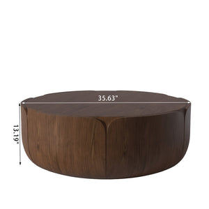 English Elm 35.43" Square Mgo Cement Coffee Table Weatherproof Indoor Outdoor Low Profile Modern Brown W757P387416